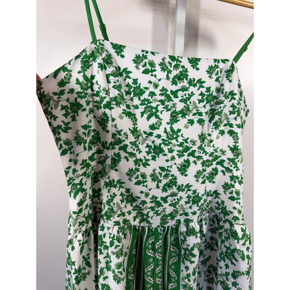 AVARA Women's Brianna Spaghetti Strap Floral Print Midi Dress Green Size Medium - Picture 3 of 15